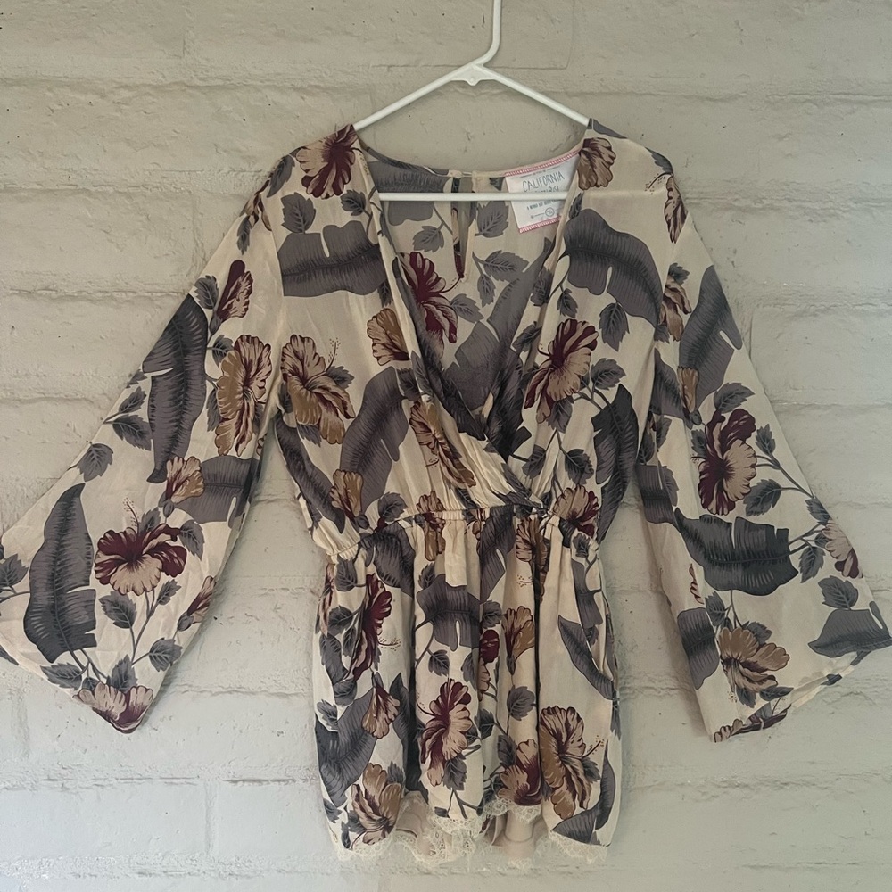 Boho chic floral romper